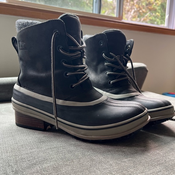 Sorel Slimpack III Lace Women's Waterproof Winter Boots -black/gray - Size 11 - Picture 2 of 7